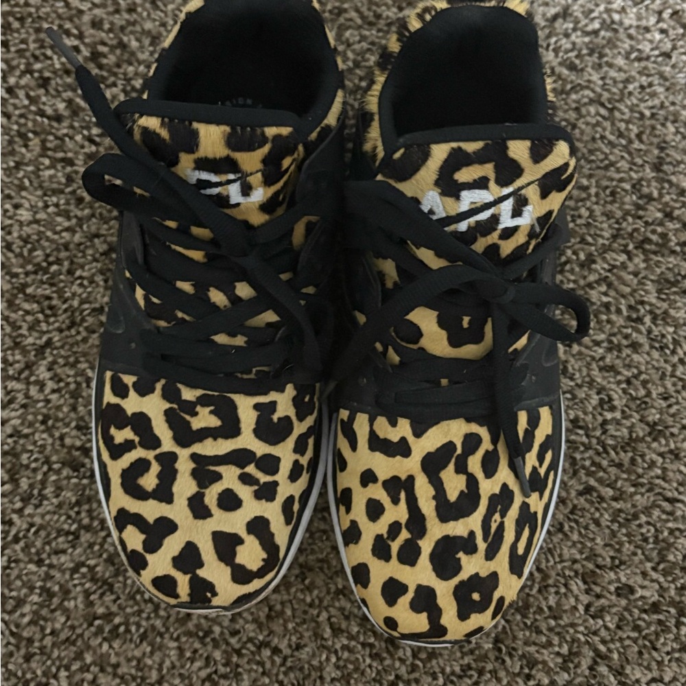 Leopard Print Sneakers with Black Accents-APL size 8 only wore inside the gym 2x